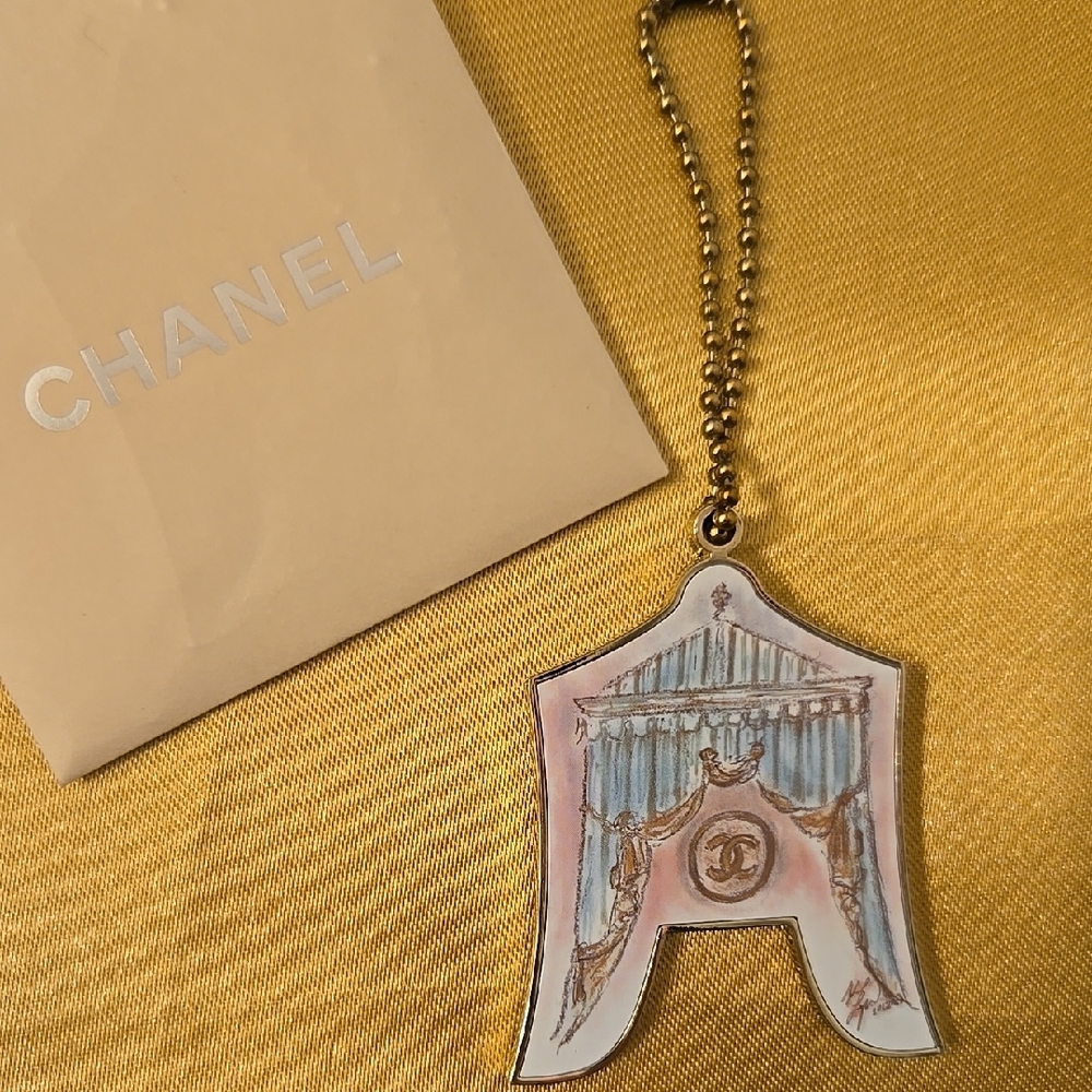 NWOT Vintage Chanel Runway Tent Bag Charm And Key Holder